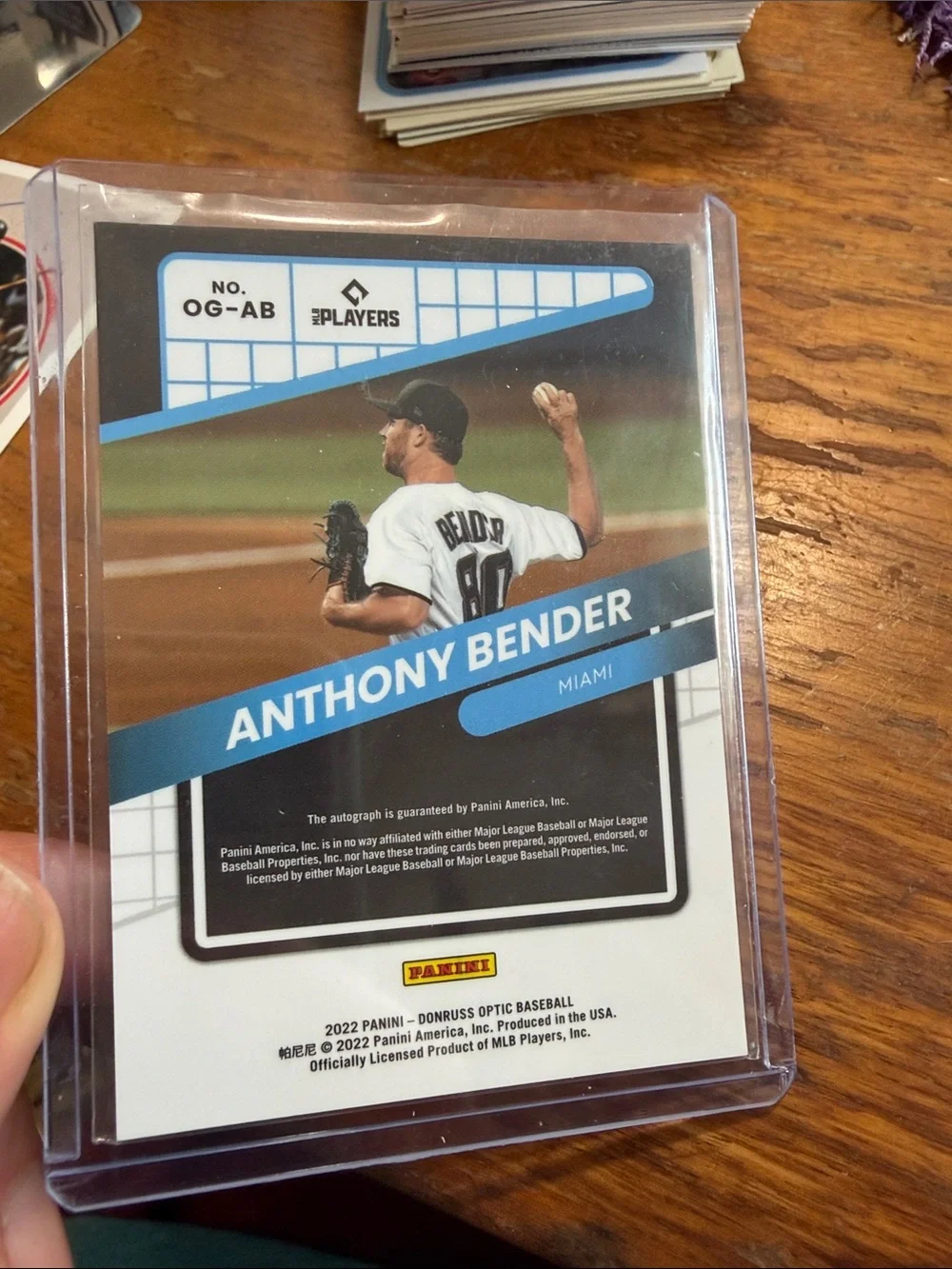 Panini Baseball Card - Blue, White